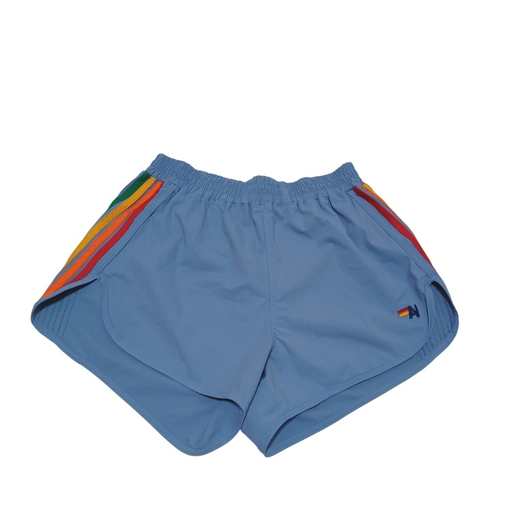 Aviator Nation Womens XS 5 Stripe Flex Board Shorts Islanda Rainbow Surf Retro